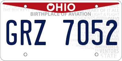 OH license plate GRZ7052