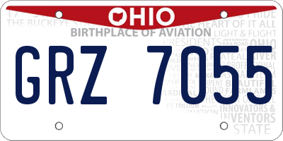 OH license plate GRZ7055
