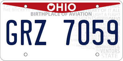 OH license plate GRZ7059