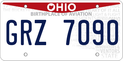 OH license plate GRZ7090