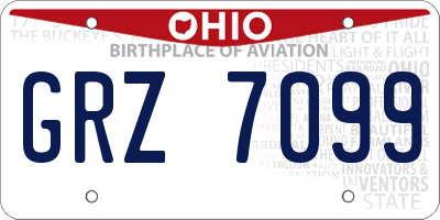 OH license plate GRZ7099