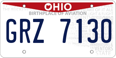 OH license plate GRZ7130