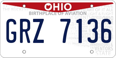 OH license plate GRZ7136
