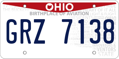 OH license plate GRZ7138