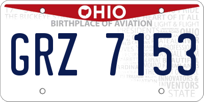 OH license plate GRZ7153
