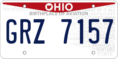OH license plate GRZ7157