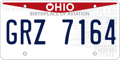 OH license plate GRZ7164