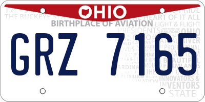 OH license plate GRZ7165
