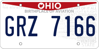 OH license plate GRZ7166