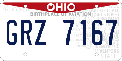 OH license plate GRZ7167
