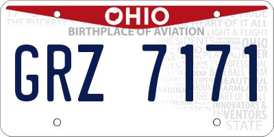 OH license plate GRZ7171