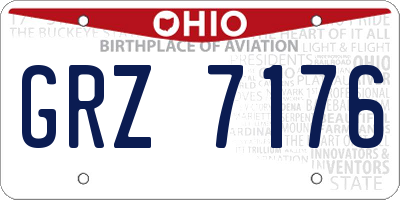 OH license plate GRZ7176