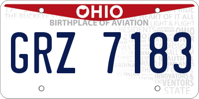 OH license plate GRZ7183