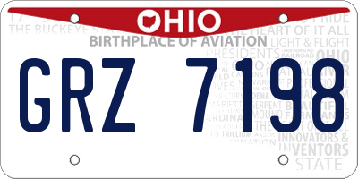 OH license plate GRZ7198