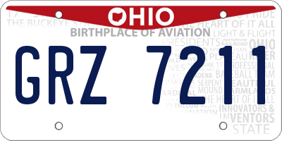 OH license plate GRZ7211