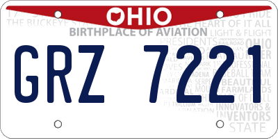 OH license plate GRZ7221