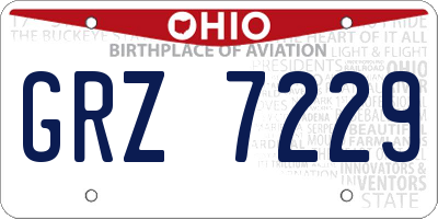 OH license plate GRZ7229
