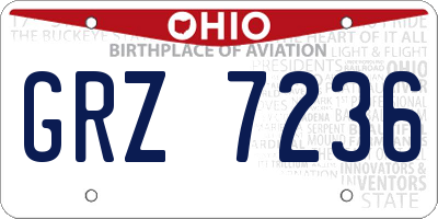 OH license plate GRZ7236