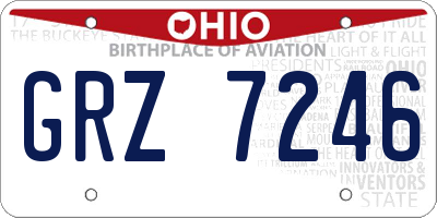 OH license plate GRZ7246