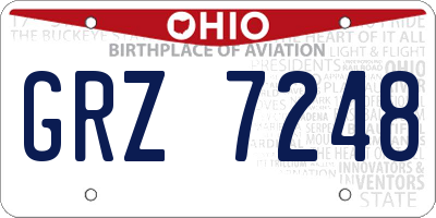 OH license plate GRZ7248