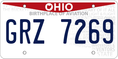 OH license plate GRZ7269