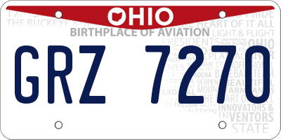 OH license plate GRZ7270
