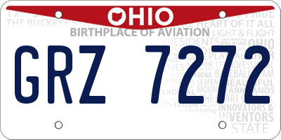 OH license plate GRZ7272