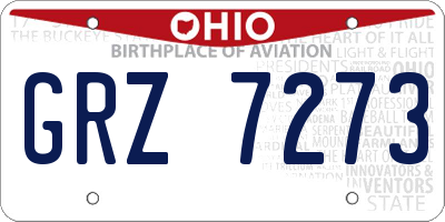 OH license plate GRZ7273
