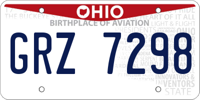 OH license plate GRZ7298