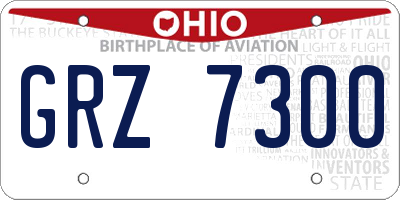 OH license plate GRZ7300