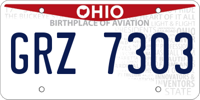 OH license plate GRZ7303