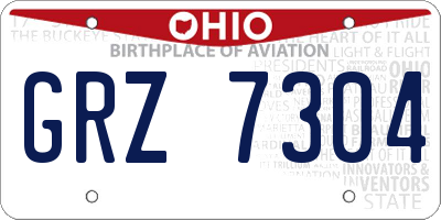 OH license plate GRZ7304