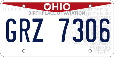 OH license plate GRZ7306