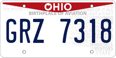 OH license plate GRZ7318