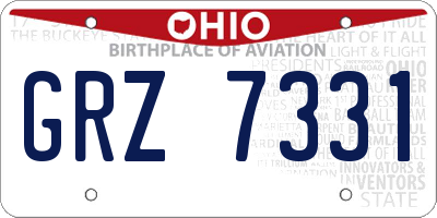 OH license plate GRZ7331