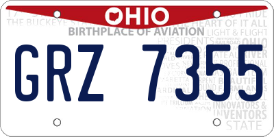 OH license plate GRZ7355