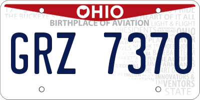 OH license plate GRZ7370