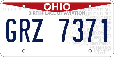 OH license plate GRZ7371