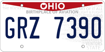OH license plate GRZ7390