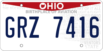 OH license plate GRZ7416