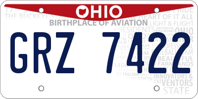 OH license plate GRZ7422