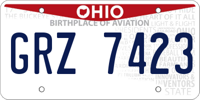 OH license plate GRZ7423