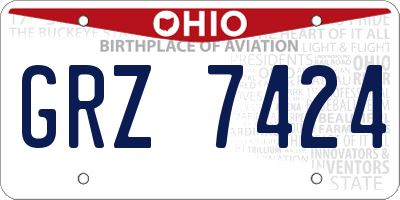 OH license plate GRZ7424