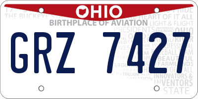 OH license plate GRZ7427