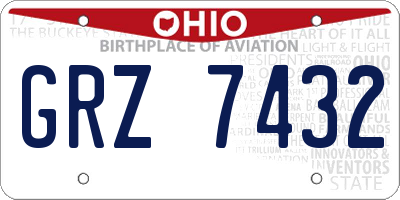 OH license plate GRZ7432