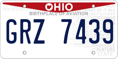 OH license plate GRZ7439