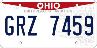 OH license plate GRZ7459