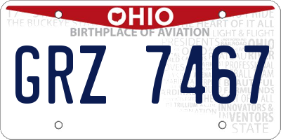 OH license plate GRZ7467