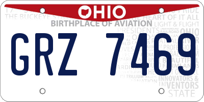 OH license plate GRZ7469