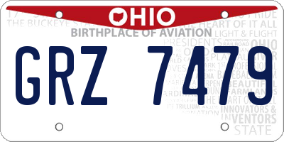 OH license plate GRZ7479